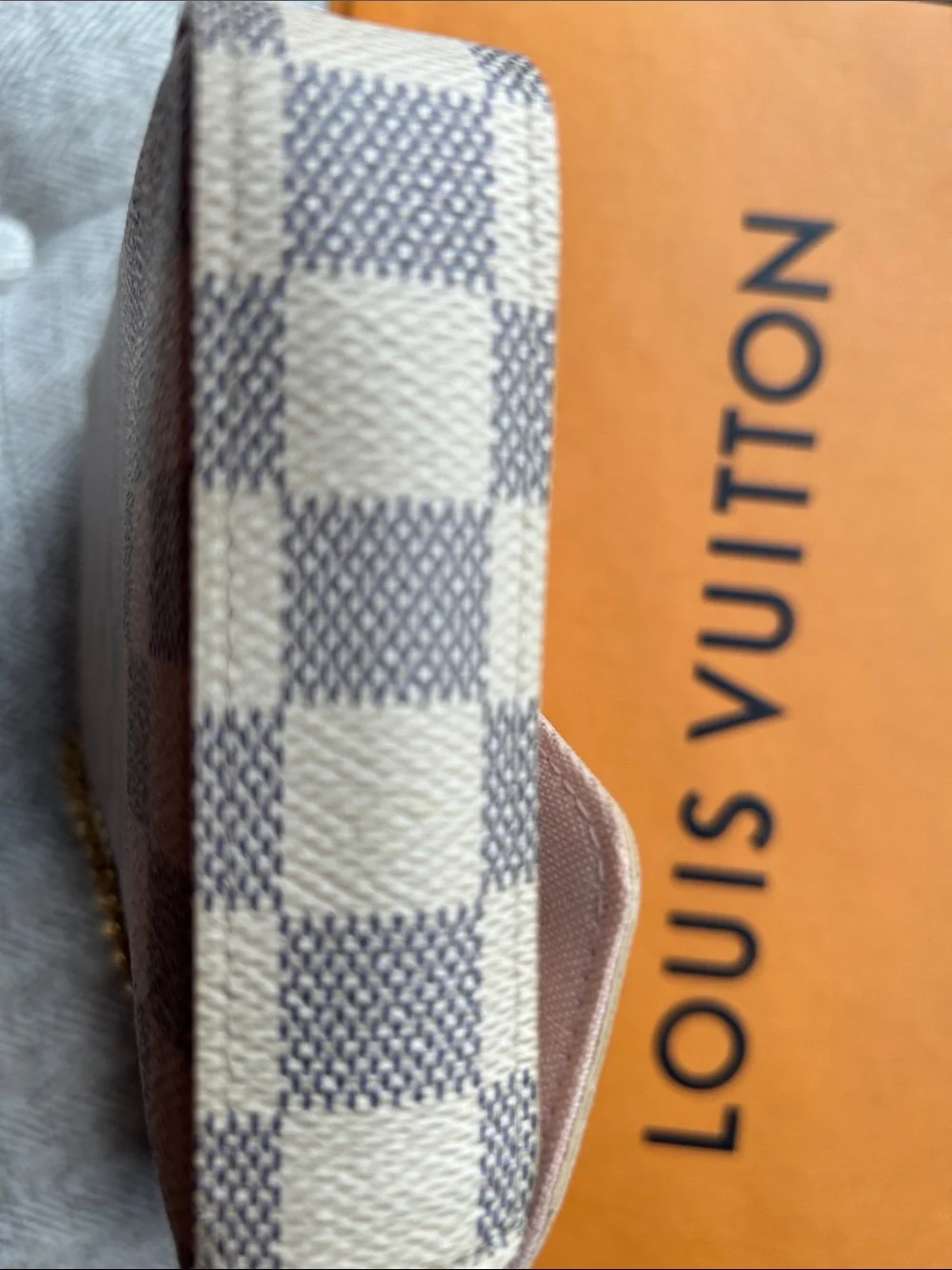 Louis Vuitton Damier Azur Check Crossbody Bag - Cream & Blue